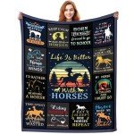 Horse Blanket Gifts for Girls Women,Soft Cozy Horses Blankets and Throws Bed Bedding,Funny Horse Themed Equestrian Gifts for Horse Lovers Kids 50"X40"