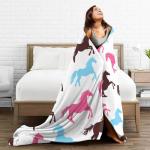 Soft Warm Horse Fleece Plush Throw Blanket - Cozy Fluffy Flannel Bedding Stuff - Farm Animal Decor Blanket for Girls Boys Kids Adults Women Bed Travel 40"x50"