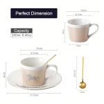 Old Craftsmen's Coffee Cup and Saucer Sets 8.45oz Unique Dynamic Mirage Reflection Tea Cup Luxury Porcelain Mirror Ceramic Mug Gifts for Cappuccino Espresso 250ml Horse