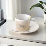 Old Craftsmen's Coffee Cup and Saucer Sets 8.45oz Unique Dynamic Mirage Reflection Tea Cup Luxury Porcelain Mirror Ceramic Mug Gifts for Cappuccino Espresso 250ml Horse
