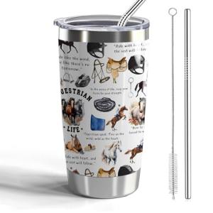 CWEGSJ Horse Gift Horse Lover Gift Horse Quote 20oz Tumbler with Lid and Straw Stainless Steel Insulated Tumbler Equestrian Gift Horse Riding Gift (Tum-Horse Quote)