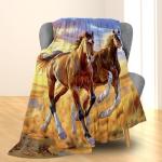 Ti Caldi Horse Blanket - Soft Cozy Lightweight Flannel Throw Blanket for Couch, Bed, Travel, Outdoor Use | Warm, Fluffy, Fuzzy Blankets for Adults Kids Women Men Boys Girls 50×60 in