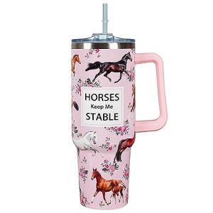 40 Oz Tumbler With Handle 40oz Horse Tumbler With Lid Straw Double Insulated Travel Coffee Mug Horse Lover Gifts for Women