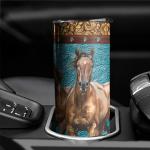 Thomasamwr Stainless Steel 20oz Insulated Horse Coffee Travel Mug With Straw and Lid, Horse Gifts Cups for Women and Girls