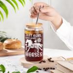 Horse Gifts for Girls Women -Birthday Christmas Gifts for Horse Lovers Teenage Daughter Sister Friends Bestie Niece, 16 Oz Glass Cup