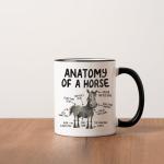Puouoonyi Anatomy of a Horse Mug 11oz - Funny Horse Gifts for Women Men, Horses Lover Coffee Cup, Cute Cartoon Sarcastic Meme Graphic Birthday Present for Dad Mom Coworkers Boss Friends
