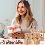 Reallnaive 4 Pack Horse Gift Cups for Women 16 oz Glass Jar Tumbler with Lid and Straw Girl Floral Horse Lovers Coffee Mug Equestrian Racing Gift for Tea Coffee Cold Drink