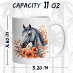 Horse Ceramic Coffee Mug 11oz Equine Stallion Gallop - Tea Coffee Mug with Comfortable Grip - Unique Animal Gift Cup for Office or Home - Vibrant Long-Lasting Print ID44991