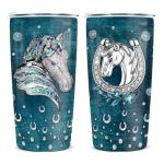 Wassmin Horse Tumbler Horse Gifts For Women Girl Horses Cup 20oz Jewelry Drawings Stainless Steel Insulated Coffee Travel Mug Cup Tumblers Equestrian Gifts For Birthday Christmas