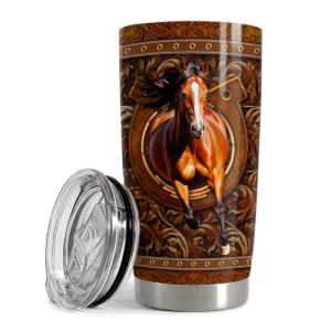 SANDJEST Horse Tumbler 20oz Stainless Steel Insulated Travel Mug Cup for Women Men Horse Gifts for Birthday Christmas Mothers Day Fathers Day