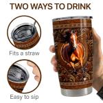 SANDJEST Horse Tumbler 20oz Stainless Steel Insulated Travel Mug Cup for Women Men Horse Gifts for Birthday Christmas Mothers Day Fathers Day