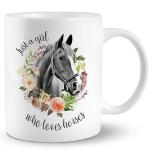 JRTW Horse Mug - Just a Girl Who Loves Horses Cup, Coffee Mug Ceramic, Gifts for Horse Lovers and Girls
