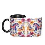 Horse Coffee Mug for Women Ceramic Tea Cup with Handle Funny Novelty Mugs Porcelain Mug Gift for Office Home 11oz