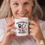Panvola Easily Distracted By Dogs And Horses Dog Lover Gifts Horse Lover Gifts Farm Animals Dog Mom Dad Animal Lovers Equestrian Novelty Drinkware Ceramic Mug 11 oz White