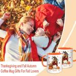 Hyturtle Personalized Cute Fall Horse Mug - Horse Gift For Women - Autumn Animals For Lovers - Maple Leaf Animals Present For Her Decor Thanksgiving - Custom Name Coffee Cup Ceramic Mug 11 Oz 15 Oz