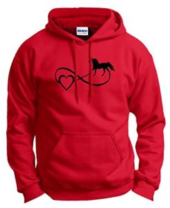 ThisWear Horse Lover Gift Infinite Love Infinity Symbol Hoodie Sweatshirt 3XL Red