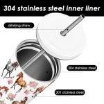 WWHSAI Horse Tumbler with Lid 24oz, Horse and Floral Gifts for Women Girls Kentucky Derby Party Horses Racing Birthday, Stainless Steel Insulated Horses Travel Cup Double Wall Vacuum Insulated Mug