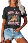 YHHR Womens Cow Skull Shirt Cowgirl Country Concert Tshirt Vintage Western Rodeo Graphic Tee Short Sleeve Casual Summer Top