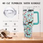 Ceovfoi 40 Oz Horse Tumbler With Handle, Coffee Travel Mug Cup Water Bottle, Horse Decor, Gifts for Women
