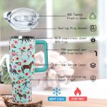 Ceovfoi 40 Oz Horse Tumbler With Handle, Coffee Travel Mug Cup Water Bottle, Horse Decor, Gifts for Women