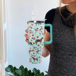 Ceovfoi 40 Oz Horse Tumbler With Handle, Coffee Travel Mug Cup Water Bottle, Horse Decor, Gifts for Women