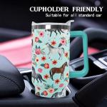 Ceovfoi 40 Oz Horse Tumbler With Handle, Coffee Travel Mug Cup Water Bottle, Horse Decor, Gifts for Women
