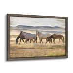 Framed Wooden Horse Painting: Large Horse Wall Pictures Wild Animal Wall Art hand painted Horse Artwork Bedroom Living Room(45x30)