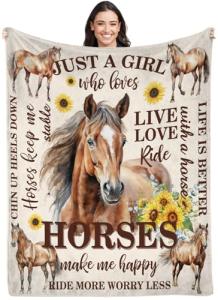 Horse Blanket for Girls Womens,Ultra Soft Flannel Horse Throw Blanket 50 * 60in