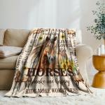 Horse Blanket for Girls Womens,Ultra Soft Flannel Horse Throw Blanket 50 * 60in