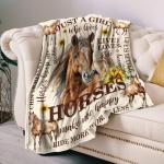 Horse Blanket for Girls Womens,Ultra Soft Flannel Horse Throw Blanket 50 * 60in
