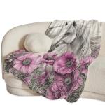 Horse Throw Blanket Horse Lovers Blanket Ultra Soft Warm Flannel Fleece Lightweight Fuzzy Decor Gifts for Women Men Girls Boys 50"x40"