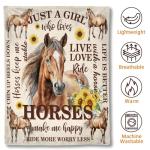 Horse Blanket for Girls Womens,Ultra Soft Flannel Horse Throw Blanket 50 * 60in