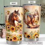 SANDJEST Horse Tumbler 20oz Horses Gifts for Women Girl Stainless Steel Insulated Tumblers Coffee Travel Mug Cup Equestrian Gift for Birthday Christmas