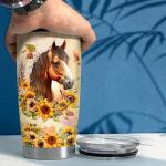 SANDJEST Horse Tumbler 20oz Horses Gifts for Women Girl Stainless Steel Insulated Tumblers Coffee Travel Mug Cup Equestrian Gift for Birthday Christmas