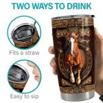 SANDJEST Horse Tumbler 20oz Stainless Steel Insulated Tumblers Coffee Travel Mug Cup Horses Gifts for Women Men Gift for Birthday Christmas