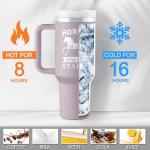 Horse Gifts for Women - Horse Stuff - 40 oz Engraved Tumbler with Handle & Straw - Christmas Gifts for Horses Lovers Birthday Christmas Gift - Horses Keep Me Stable