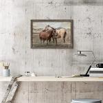 Large Horse Framed Wall Art: Framed Animal Horse Painting Wild Horse Artwork Wood Print for Bedroom(16x12)