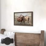 Large Horse Framed Wall Art: Framed Animal Horse Painting Wild Horse Artwork Wood Print for Bedroom(16x12)