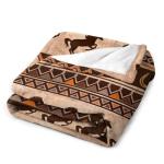 Western Horse Print Blanket Country Farm Brown Cowboy Throw Blankets for Couch Sofa Bed Stuff Decor Gifts Lightweight Soft Warm Cozy Fleece Plush Flannel Bedding for Lover Man Woman Adults 40"x50"