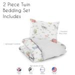 Sweet Jojo Designs 2-Piece Twin Comforter Set (Farm Animals) for Boys/Girls, Children, Kids Bedding, Bed in a Bag incl. Blanket & Pillow Sham (Watercolor Farmhouse, Lattice, Horse, Cow, Sheep, Pig)