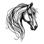 LIYOUYA Horse Head Metal Wall Decor - Rustic Farmhouse Room Decor Simple Line Black Wall Art Home Decor for Living Room, Bedroom, Bathroom, Dining Room, Courtyard (Black)