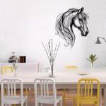 LIYOUYA Horse Head Metal Wall Decor - Rustic Farmhouse Room Decor Simple Line Black Wall Art Home Decor for Living Room, Bedroom, Bathroom, Dining Room, Courtyard (Black)