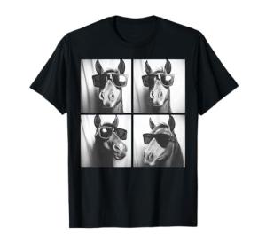 Funny Horse Wearing Sunglasses Photobooth Selfie Farm Animal T-Shirt