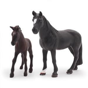 Gemini&Genius Horses Toy for Kids, Farm Horse Animal Playset, Stallion with Horse Cub Family Action Figures Party Favors Supplies, Party Cupcake Toppers, Birthday Gifts for Kids
