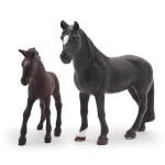Gemini&Genius Horses Toy for Kids, Farm Horse Animal Playset, Stallion with Horse Cub Family Action Figures Party Favors Supplies, Party Cupcake Toppers, Birthday Gifts for Kids
