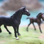 Gemini&Genius Horses Toy for Kids, Farm Horse Animal Playset, Stallion with Horse Cub Family Action Figures Party Favors Supplies, Party Cupcake Toppers, Birthday Gifts for Kids