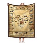 Horse Blanket Throws Horse Gifts Horses Throw Blanket for Girls Boys Kids Adults Soft Warm Cozy Fleece Blanket for Couch Sofa ​Bed 50"x40"