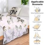 Horse Blanket Gifts for Girls Women Western Horses Flowers Animal Fleece Flannel Throw Blankets Soft Lightweight Horse Plush Stuff Pink Throws for Kids Adults Bed Sofa Decor 50"x40"