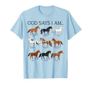 Horses God Says I Am Christian Girl Teen Bible Verse Jesus T-Shirt