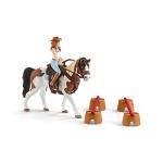 Schleich Horse Club 12-Piece Hannah's Riding Horse Set - Rodeo Riding with Cowgirl and Horse, Realistic Western Rodeo Farm Animal Toys and Accessories, Gift for Toddlers, Boys, and Girls Ages 5 and up